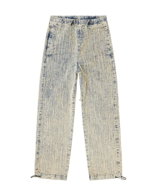 DIESEL Gray D-Martial Frayed-Detail Jeans for men