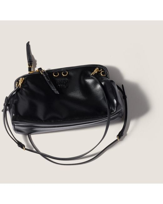 Miu Miu Black Caprice Shiny Leather Clutch
