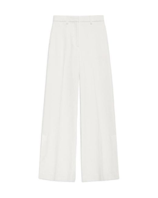 Anine Bing White Lyra Pressed-Crease Tailored Trousers