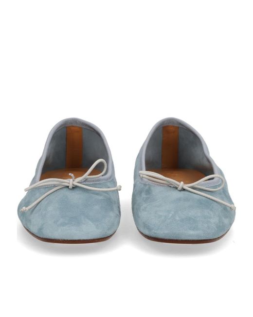 Aeyde Blue Bow Detailed Slip-On Flats