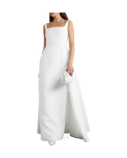 Emilia Wickstead White Vittoria Ruched Cloqué Gown