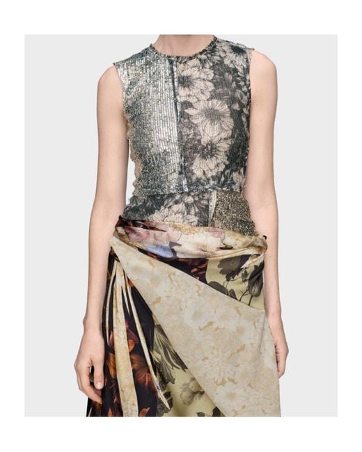 Maison Margiela Gray Sequined Sleeveless Top