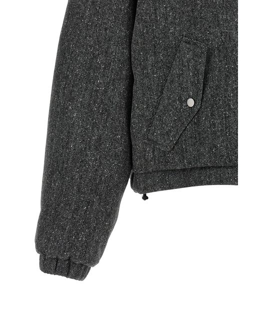 Brunello Cucinelli Gray Donegal Tweed Hooded Jacket