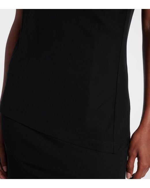 The Row Black Isadra Draped Jersey Top