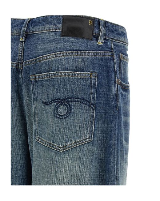 R13 Blue Nico Wide-Leg Jeans