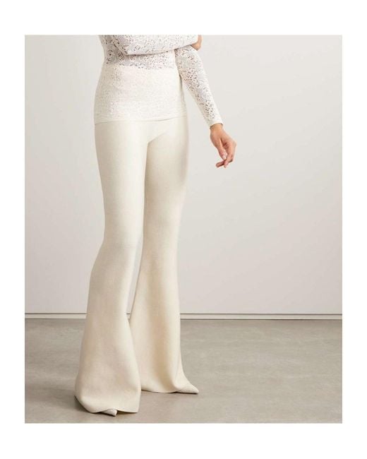 Gabriela Hearst Natural Pantalon Ayala Acampanado Marfil