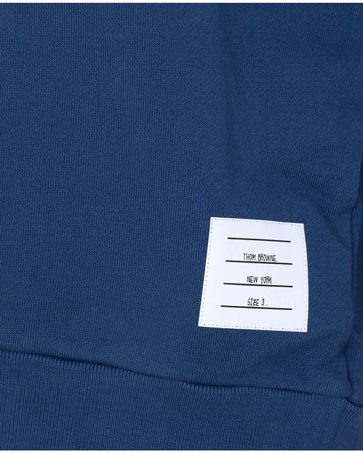 Thom Browne Blue Logo Patch Drawstring Hoodie for men