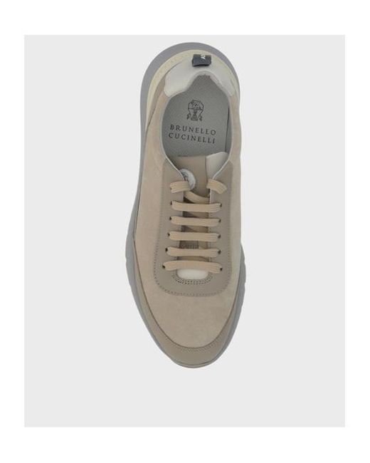 Brunello Cucinelli Gray Round Toe Low-Top Casual Shoes for men