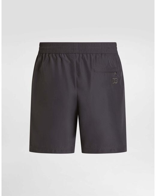 Dolce & Gabbana Black Elastic Waist Swim Shorts for men