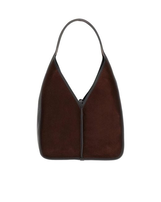 Hereu Brown Knot-Detailed Hobo Shoulder Bag