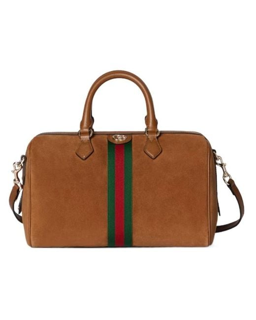 Gucci Brown Ophidia Large Boston Bag