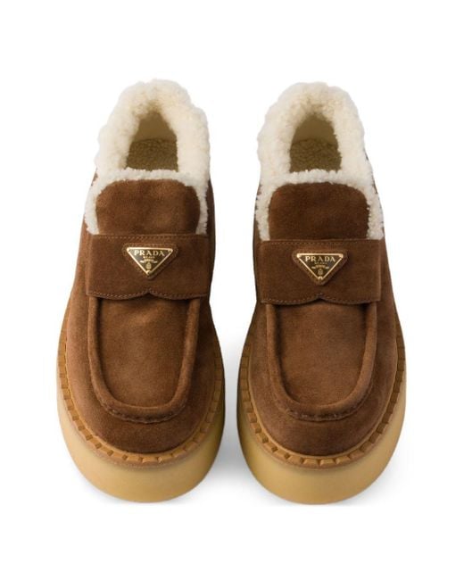 Prada Brown Suede Loafers