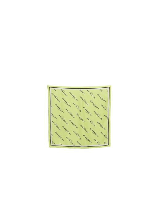 Givenchy Green Logo-Print Silk Scarf