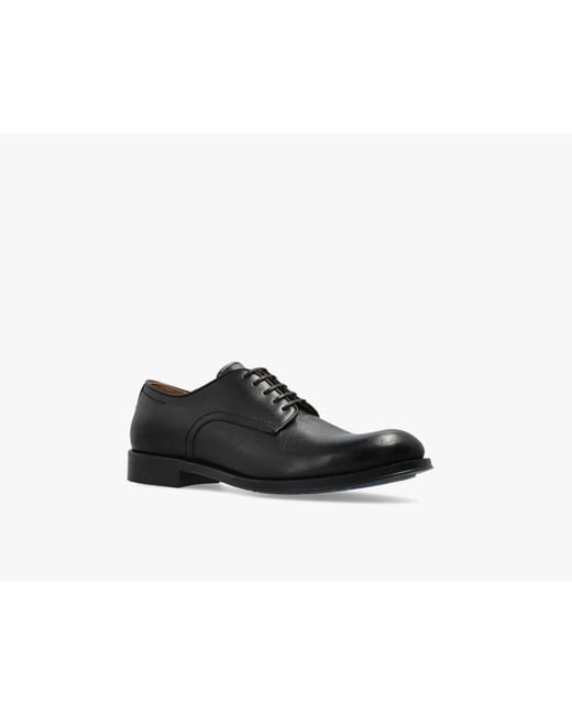 Paul Smith Black Plain Toe Derby Shoes for men
