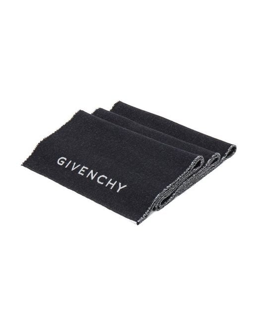 Givenchy Blue Patterned Scarf for men