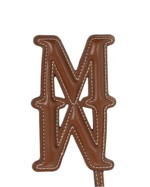 Max Mara Brown Logo Leather Charm