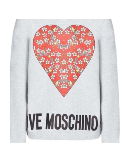 Moschino White Floral Printed Sweater
