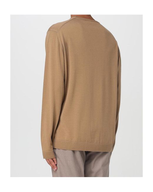 Roberto Collina Brown Long-Sleeved Sweater for men