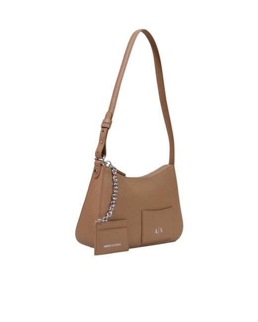 ARMANI EXCHANGE Brown Mini Card Holder-Detail Shoulder Bag