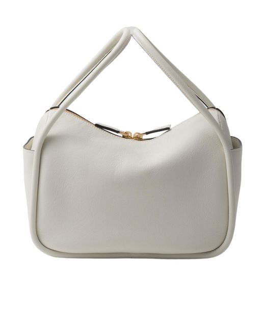 Prada Gray Darling Leather Handbag
