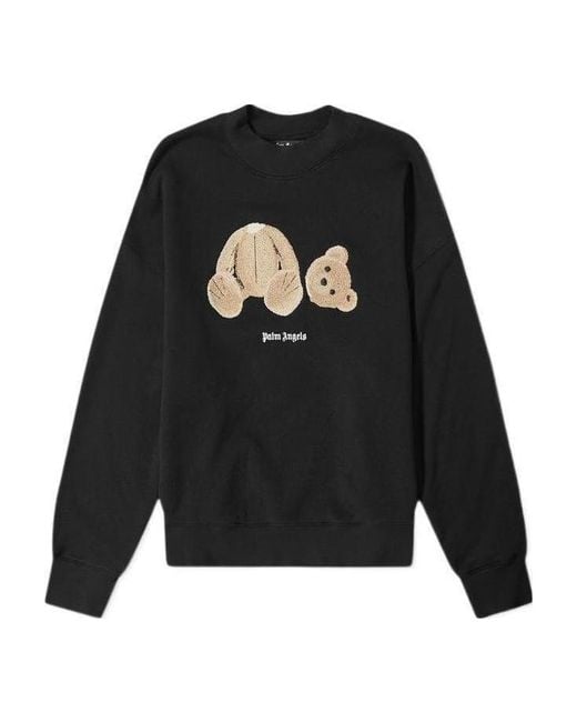 Palm Angels Black Logo Printed Crewneck Sweatshirt for men