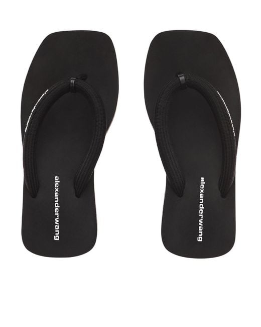 Alexander Wang Black Jenna Thong Platform Sandals