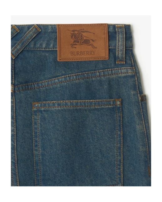 Burberry Blue Mid-Rise Straight Jeans