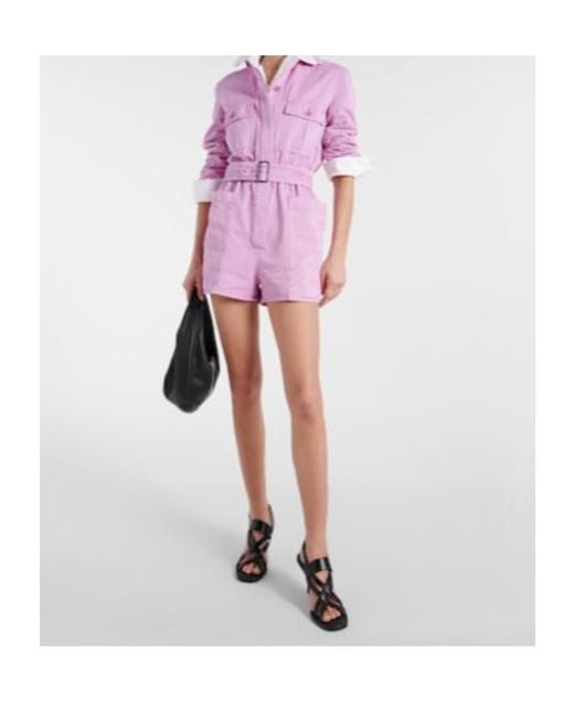 Max Mara Pink Visiera Cotton Drill Playsuit