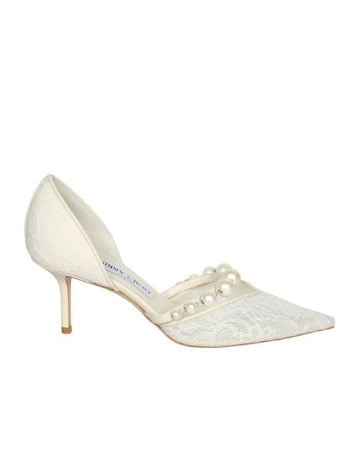 Jimmy Choo White Pointed-Toe High Heels