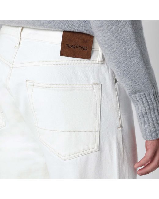 Tom Ford White Five-Pocket Jeans for men