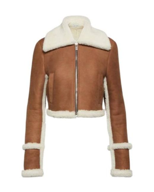 Magda Butrym Brown Shearling-Lined Suede Jacket