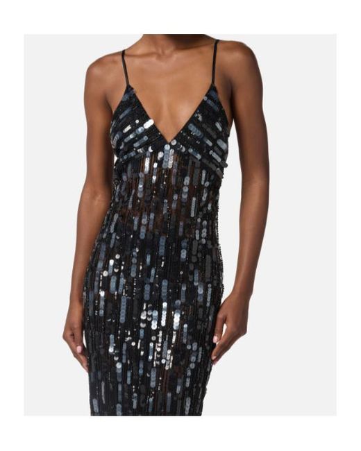 Elisabetta Franchi White Sequin Embellished Dress