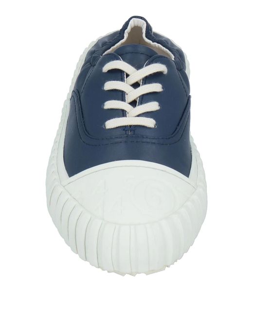 MM6 by Maison Margiela Blue Minimalist Low-Top Leather Shoes