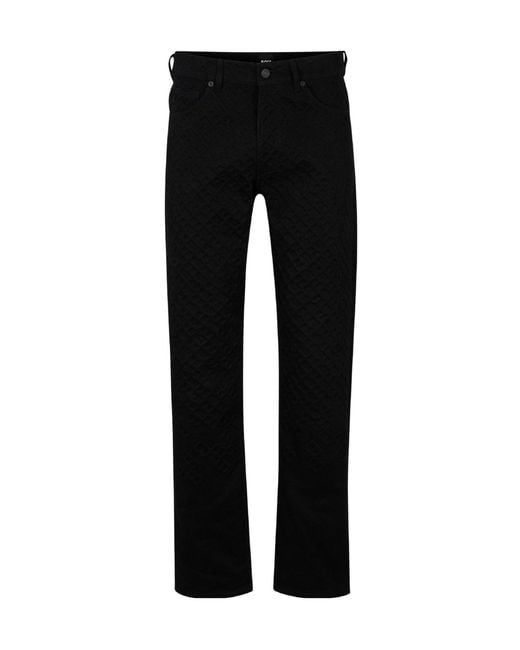 Boss Black Diamondquilted Straightleg Trousers for men