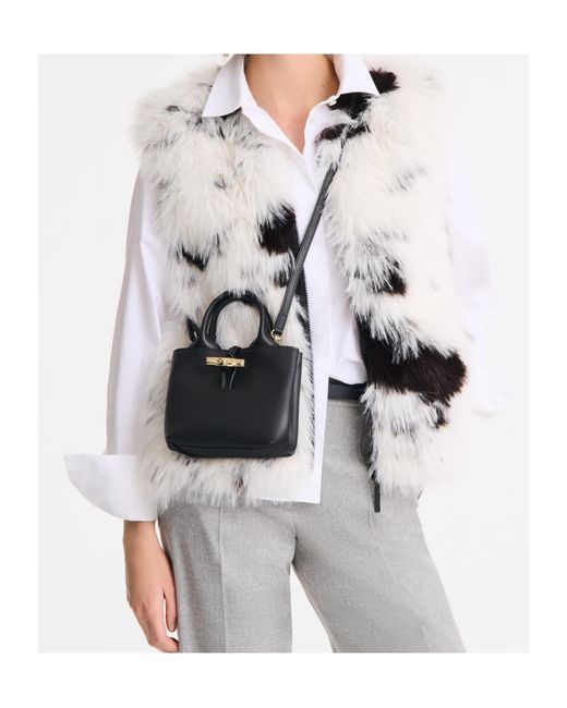 Longchamp Black Le Roseau Xs Leather Mini Bag