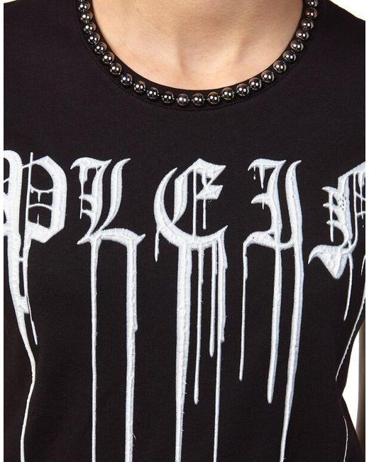 Philipp Plein Black Logo Details T-Shirt