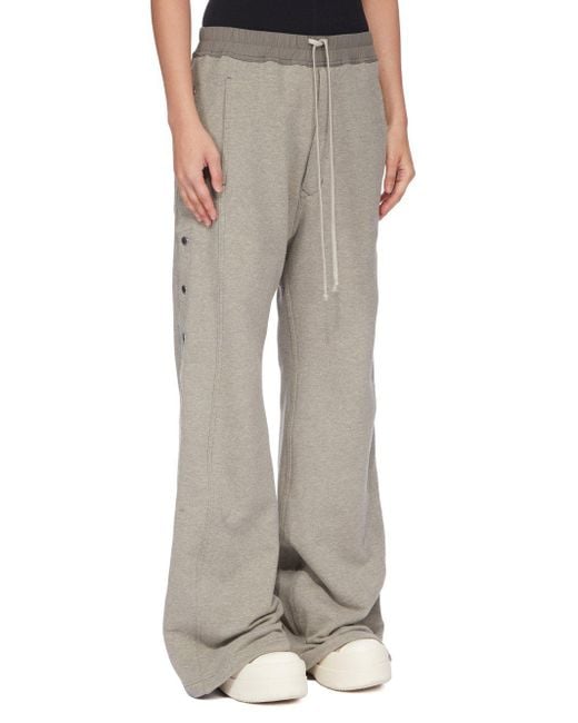 Rick Owens Gray Drawstring Wide-Leg Pants