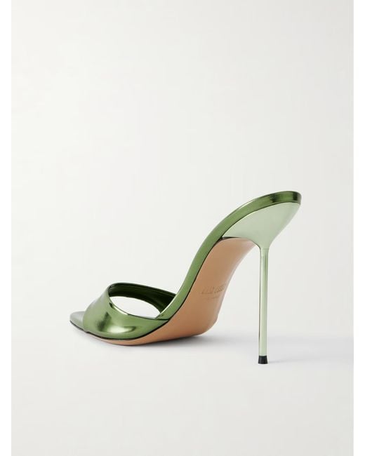 Paris Texas Green Patent-Leather Mules