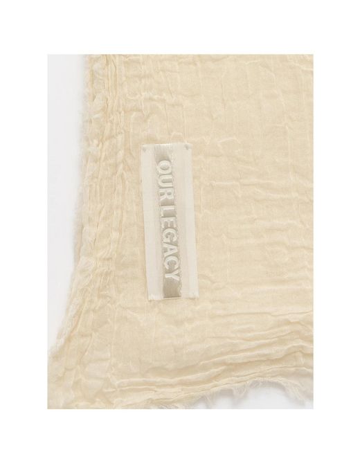 Our Legacy White Crinkle Scarf for men