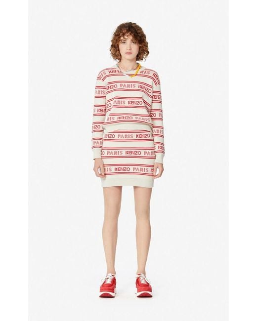 KENZO Red Paris Logo Motif Skirt