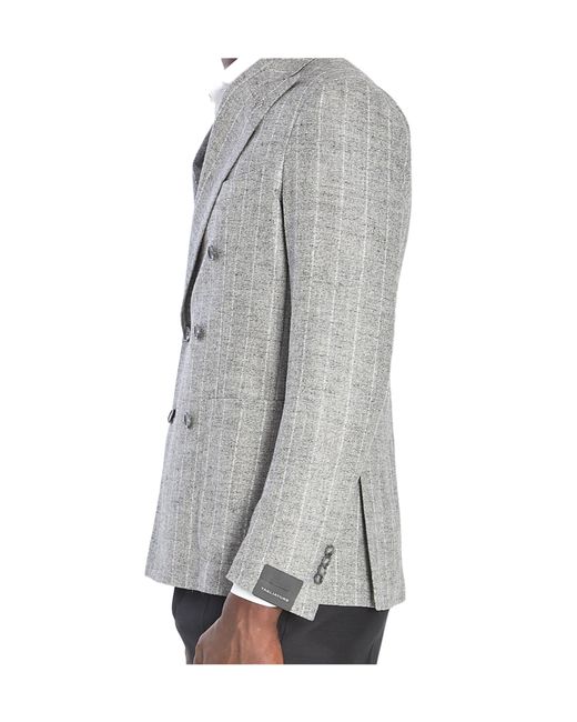 Tagliatore Gray Montecarlo Double-Breasted Tailored Blazer for men