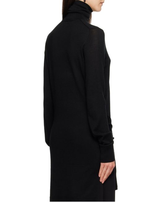 Totême  Black Totême Double-Sleeve Turtleneck Top