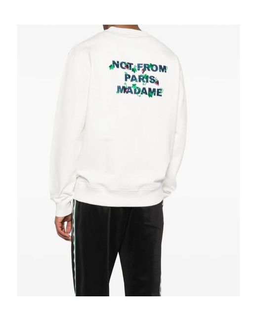 Drole de Monsieur White Vine Embroidered Slogan Sweatshirt for men