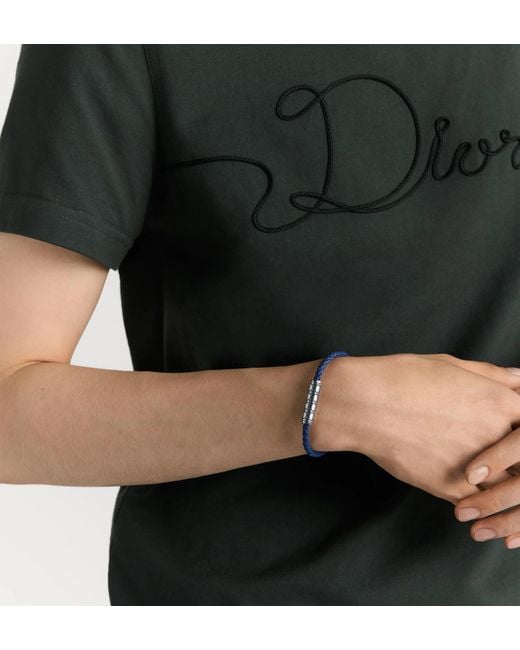 Dior White Cannage Woven Leather Bracelet for men