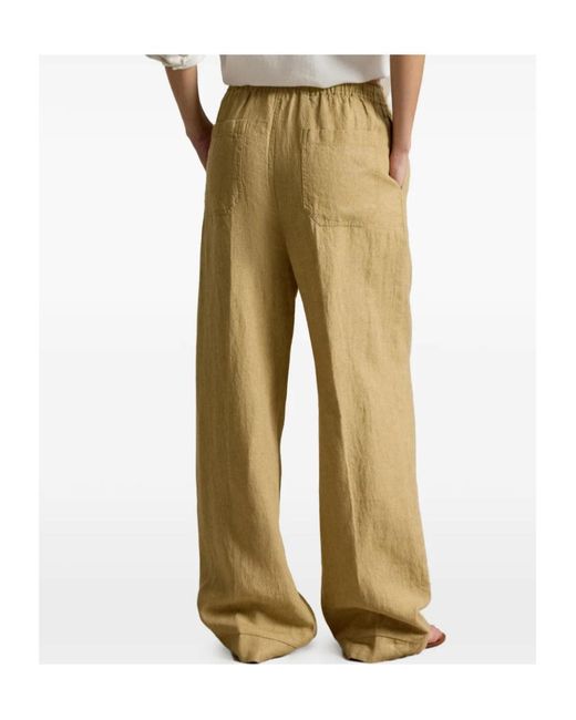 Polo Ralph Lauren Natural Drawstring Wide-Leg Pants