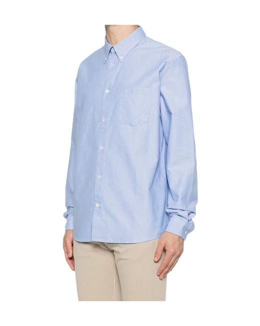 A.P.C. Blue New Greg Button-Down Shirt for men