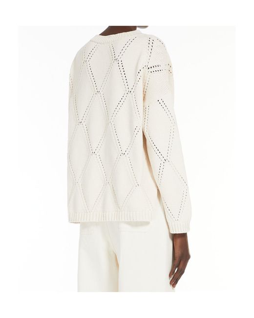 Weekend by Maxmara White Crewneck Asymmetric Oversized Jumper