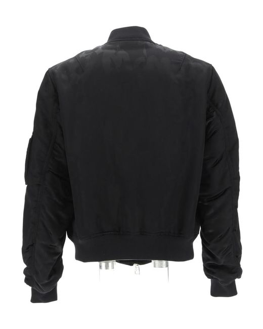 McQueen Black Ollies Zipped Bomber Jacket for men