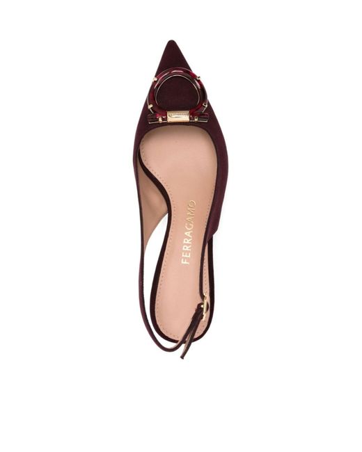 Ferragamo Brown Ferragamo Pointed Toe Slingback Pumps