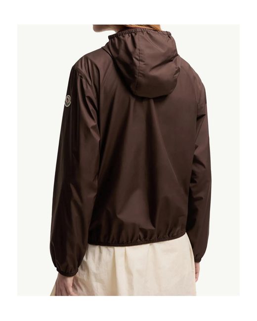 Moncler Brown Zip-Up Hooded Jacket